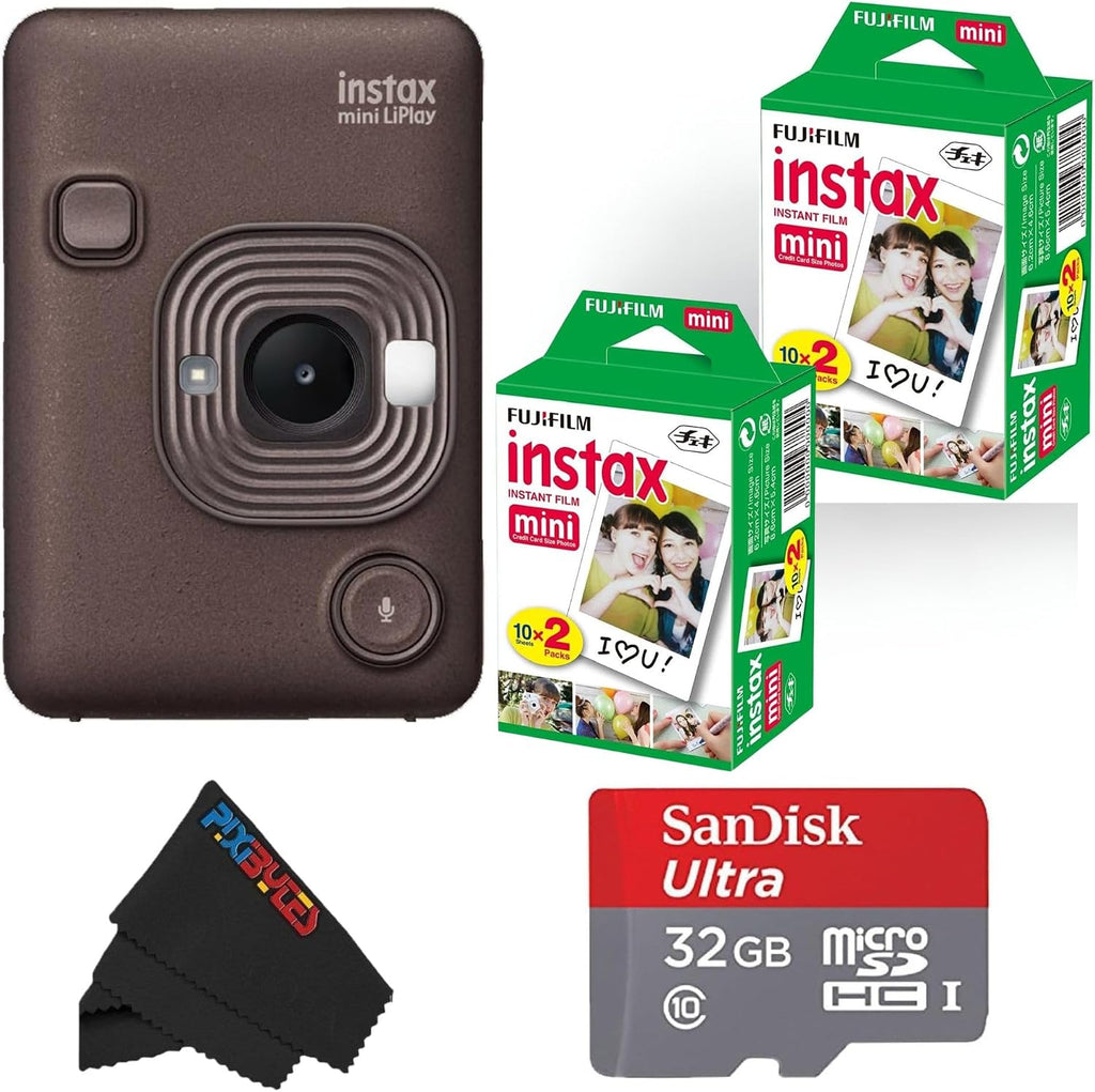 Fujifilm Mini LiPlay Hybrid Instant Camera with Mini Film (Deep Bronze, w/ 40 Film Sheets)