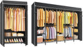 LIFHOME H5C & H50C Clothes Rack with Cover, Portable Closet for Hanging Clothes, Covered Clothing Racks Heavy Duty, Freestanding Garment Racks with Shelves, Black Closet Rack with Black Cover