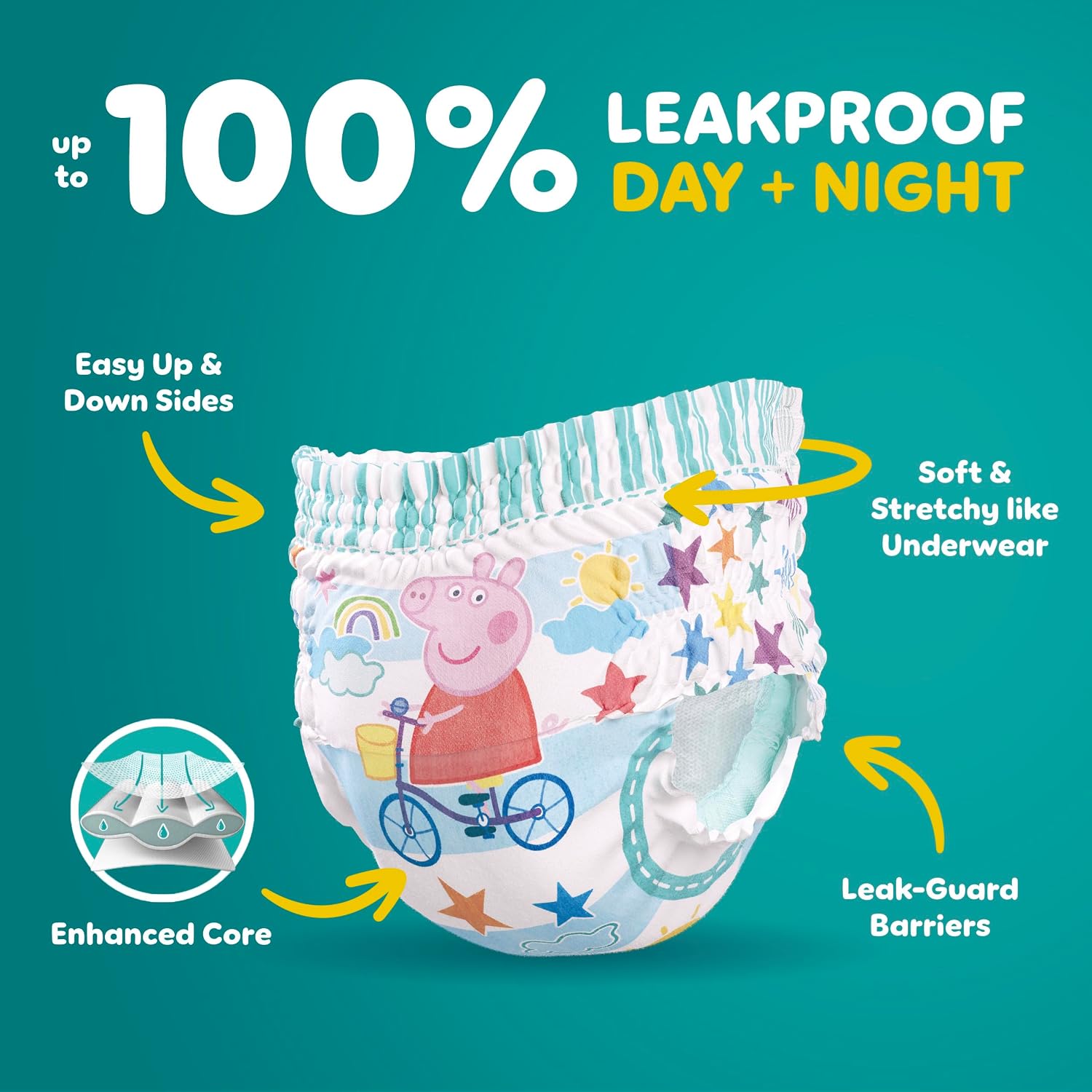 Pampers Easy Ups Pull On Training Underwear Girls, 2T-3T, 2 Month Supply (2 x 140 Count) with Sensitive Water Based Baby Wipes 12X Multi Pack Pop-Top and Refill (1008 Count)