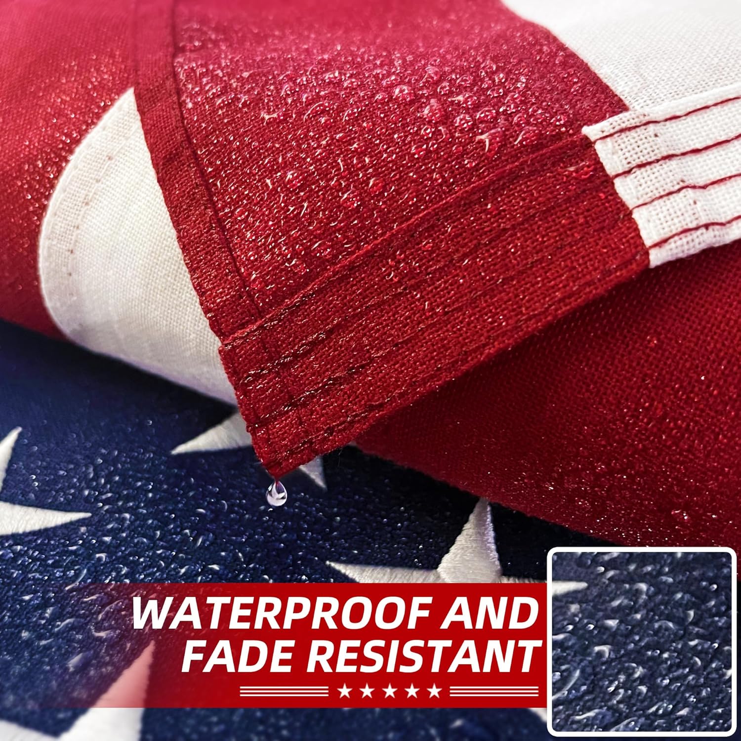 Premium American Flag 8x12 Ft TearProof Series for Outside, Heavy Duty Outdoor，Longest Lasting, Super Tough Fade Resistant Spun Polyester, High Wind US Outdoor Flags Embroidered Stars, Sewn Stripes, Brass Grommets
