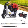 Backpack Brush Cutter 43CC 2-Stroke Tiller Cultivator Gas Powered Grass Trimmer Air-Cooled Single Cylinder Digging Tool Hedge Trimmer for Remove Weeds Soil Cultivation, TBG430