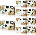 Kanayu 10 Pack Disposable Camera for Wedding Floral 35mm Single Use Film Camera with Flash One Time Use Camera for Anniversary Concert Travel Camp Party Supply Gift Honeymoon (Yellow Rose)