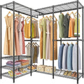 VIPEK L40 Plus Garment Rack L Shaped Clothes Rack for Corner, Freestanding Portable Wardrobe Closet Heavy Duty Clothing Rack for Hanging Clothes, 60.6'L x 45'W x 76.4'H, Load Capacity 1300LBS, Black