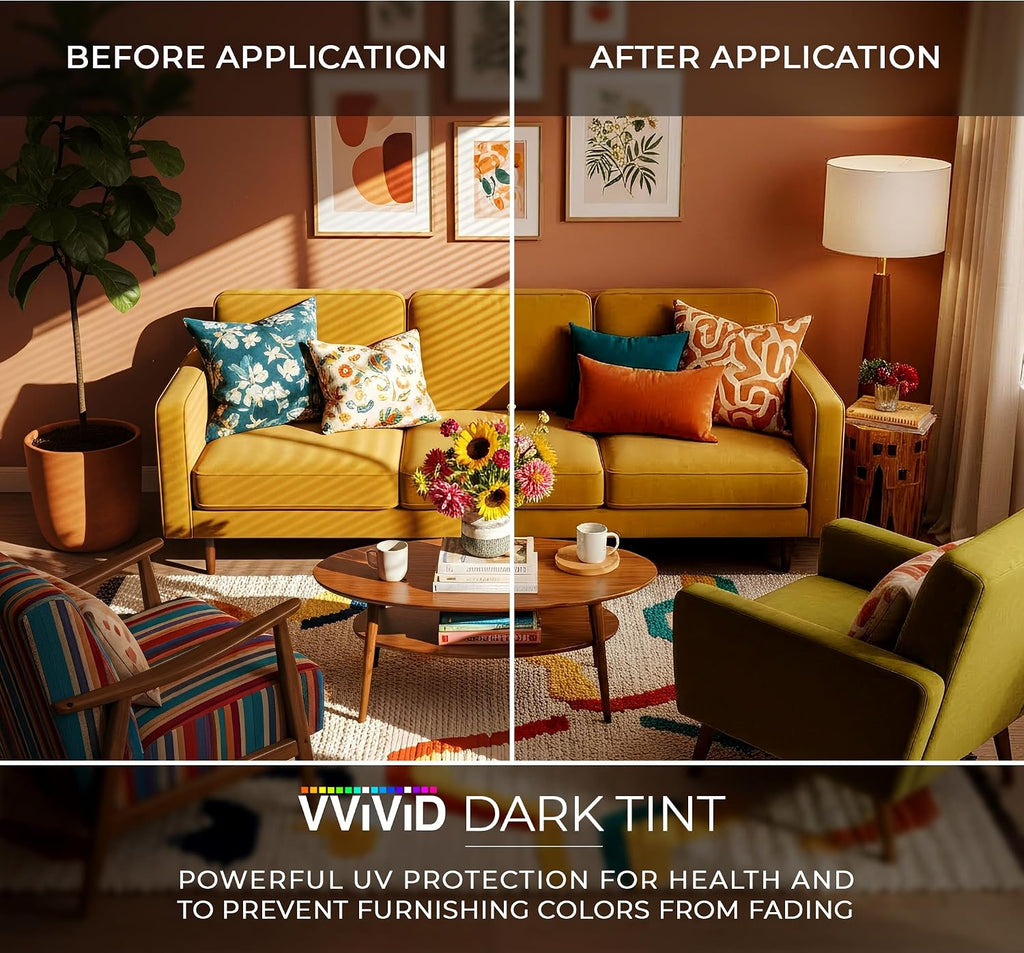 Heat Control 99% Anti UV Residential Vinyl Wrap Window Medium Tint Roll (600 Inch x 60 Inch Bulk roll)
