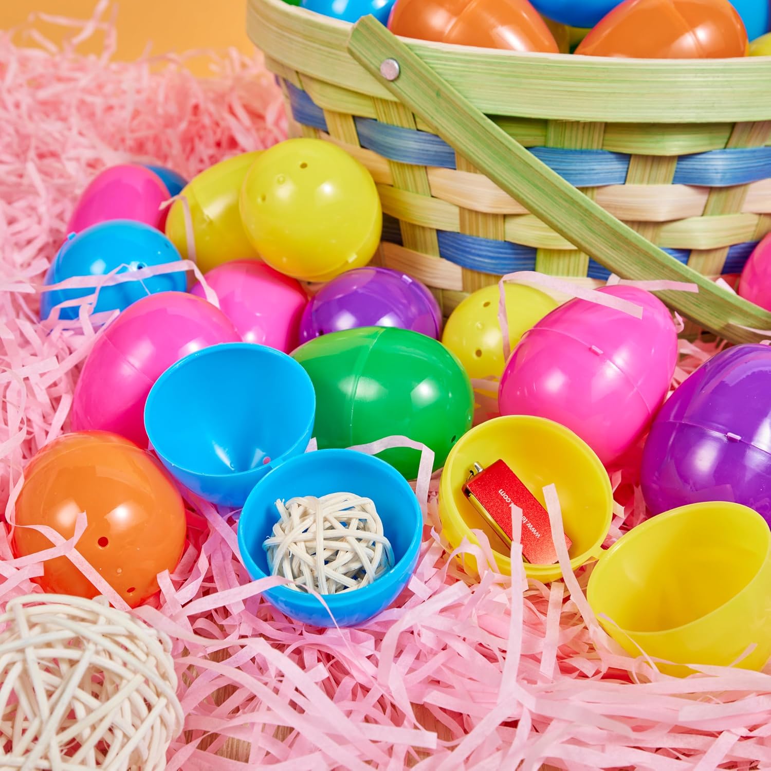 JOYIN 1500 PCS 2.3' Easter Eggs, Empty Plastic Eggs Fillable Colorful Bright Eggshell Bulks for Easter Hunt, Filling Treats, Party Favor, Basket Stuffers, Classroom Prize Supplies