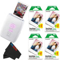 Fujifilm Instax Mini Link 3 Smartphone Printer with Instax Mini Films and Free Bonus Microfiber Cleaning Cloth... (Clay White, 4 x Twin Pack (80 Sheets))