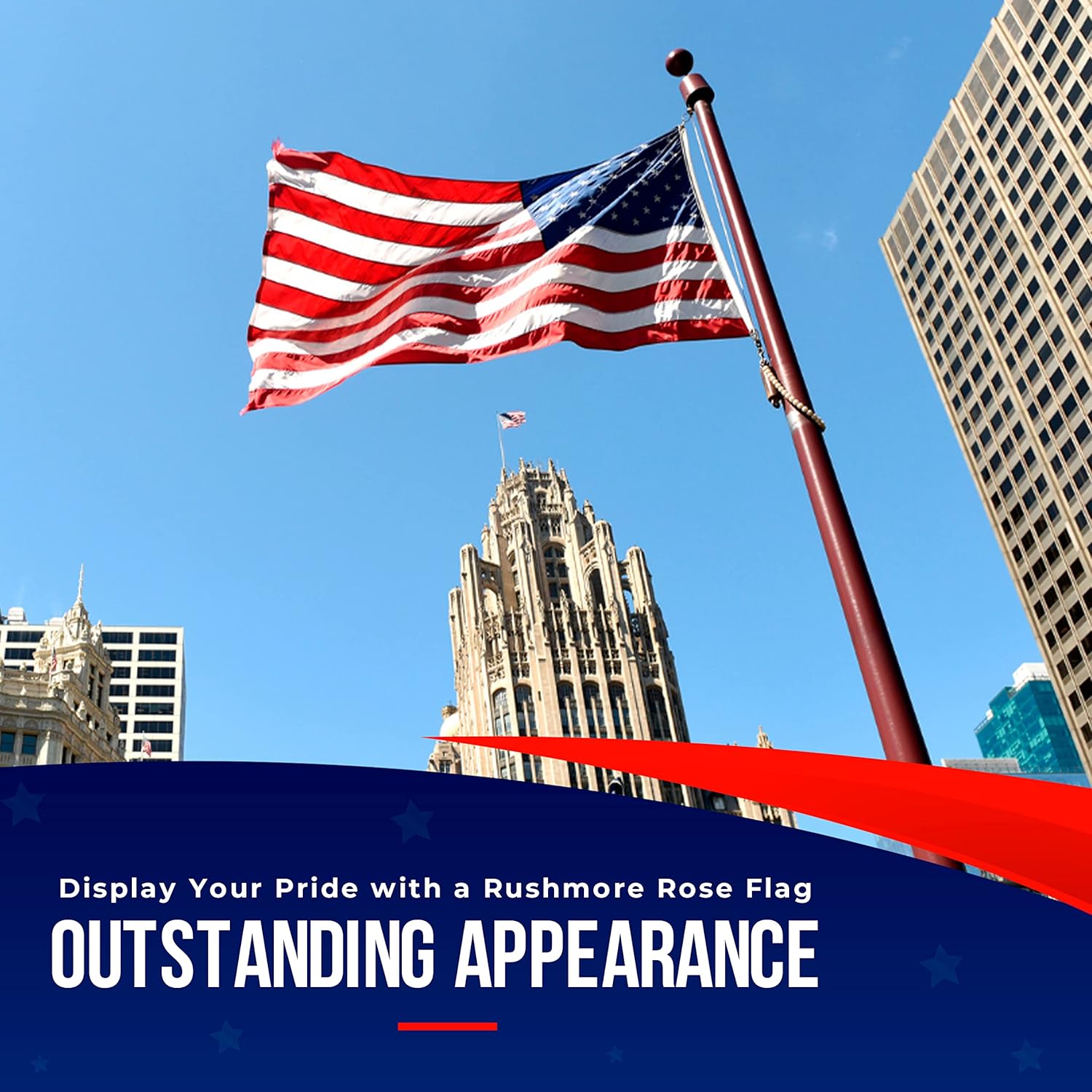 Large American Flag for Outside 15x25 | American Flag -US made in USA Flag Heavy Duty Outdoor with Embroidered Stars and Sewn Stripes Outdoor Flag for High Wind - FMAA Certified