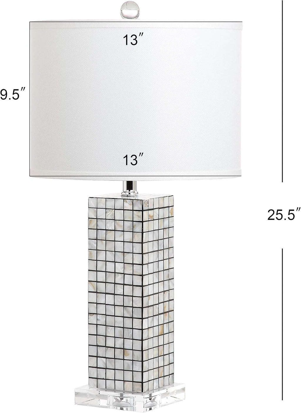SAFAVIEH Lighting Collection Skagway Modern Art Deco Black/ Cream 26-inch Bedroom Living Room Home Office Desk Nightstand Table Lamp Set of 2 (LED Bulbs Included)