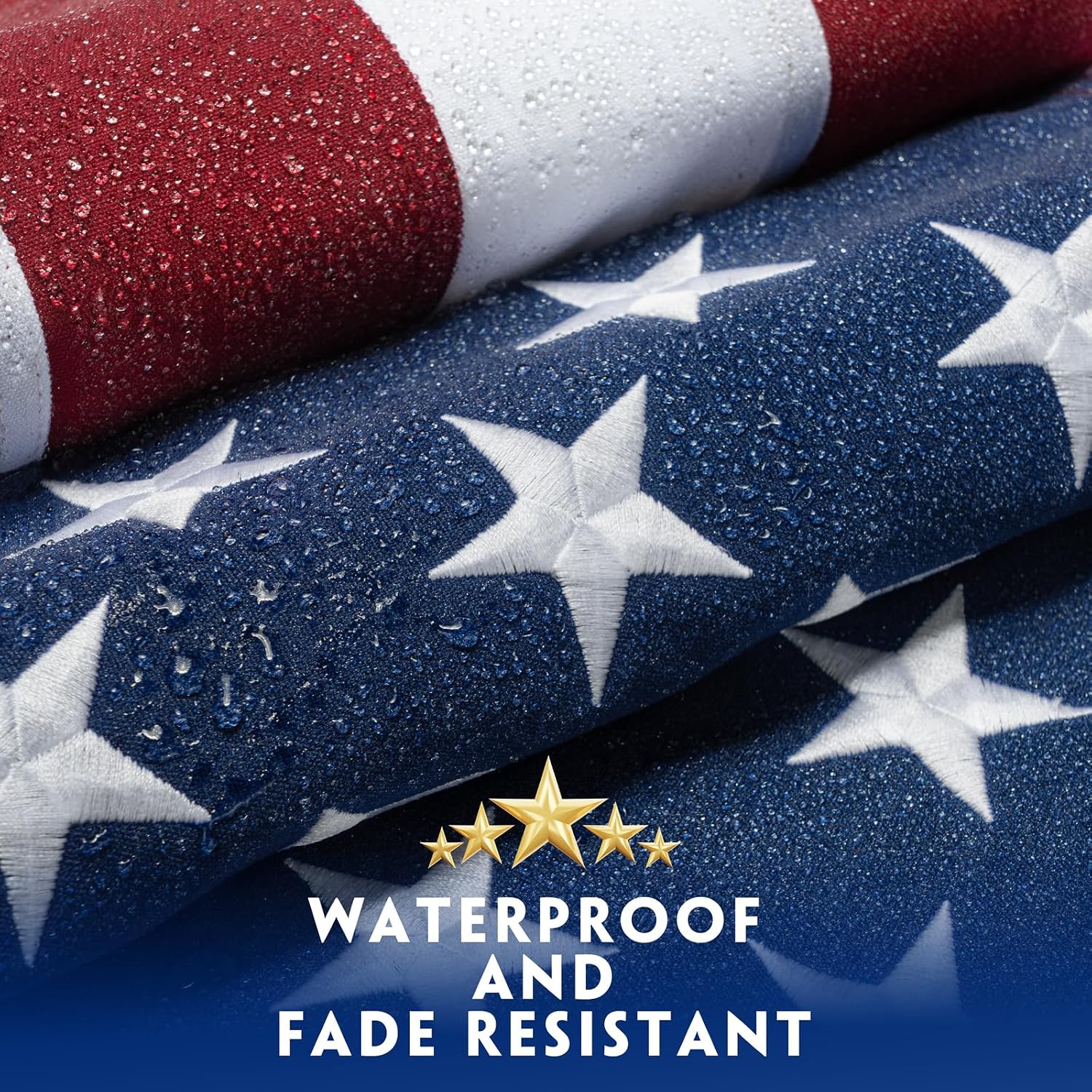 American Flag 8x12 Ft for Outside Longest Lasting- Ultra Durable, Tear-Proof Heavy Duty Spun Polyester US USA Flags - Fade Resistant, Embroidered Stars, Sewn Stripes, Brass Grommets - Outdoor Decor
