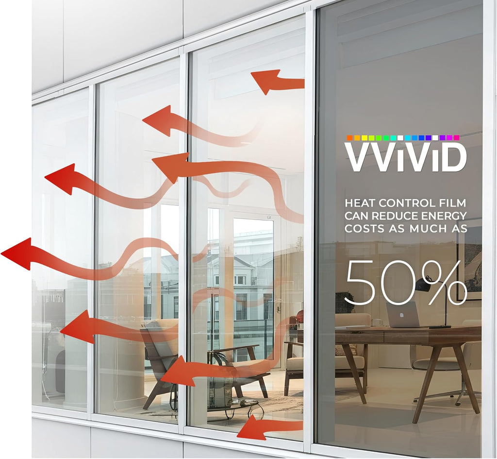 Heat Control 99% Anti UV Residential Vinyl Wrap Window Medium Tint Roll (600 Inch x 60 Inch Bulk roll)