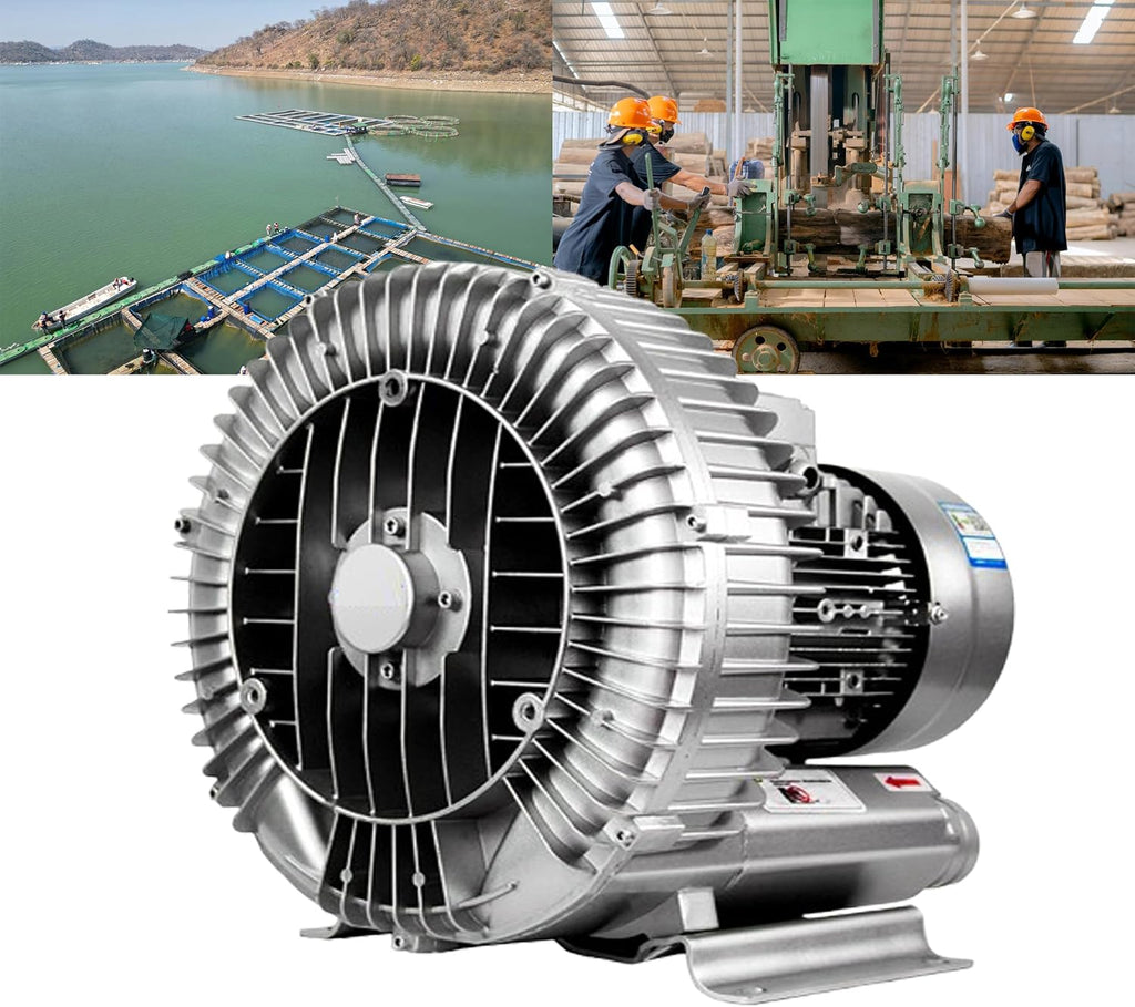 110V/220V Single Phase Regenerative Blower, Industrial Vacuum Pump, High-Pressure Vortex Ring Blower, for Air Blowing Or Suction,220V-370W