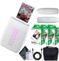 Fujifilm INSTAX MINI Link 3 Smartphone Printer (Clay White) + Travel Bag Small + 3X INSTAX MINI Instant Film (60 Sheets) + USB Power Charging Adapter + Diginerds Microfiber Cleaning Cloth