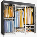 VIPEK V5C Medium Covered Clothes Rack Heavy Duty Portable Closet Wardrobe, Freestanding White Clothing Rack with Black Upgraded Polyester Cover, Adjustable Custom, 56.7' Lx15.7 Wx76.4 H