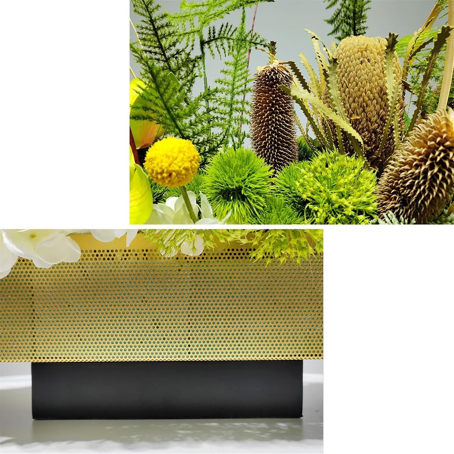 Faux Plants Simulation Dried Flower Bouquet Metal Florist Flower Arrangement Hotel Lobby Table Flower Simulation Floral Art Entryway Decoration Spring Summer Decoration