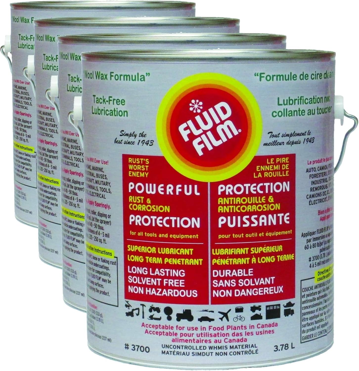 Fluid Film 1 Gallon Can Rust Inhibitor Rust Prevention Anti Corrosion Anti Rust Coating Undercoating Underbody Rust Proofing Corrosion Protection for Truck Snow Blower Mower Car Semi Tractor Bus