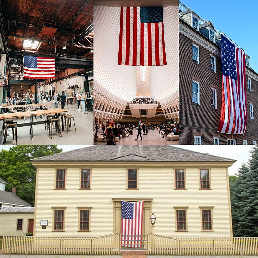 TOPFLAGS American Flag Large US Flags 15x25 FT for Outdoor USA Heavy Duty High Wind Embroidered Stars Sewn Stripes with 5 Brass Grommets Vibrant Color Banner
