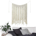 Wall Hanging Art Tapestry, Macrame Wall Hanging Tapestry Garland Macrame Curtains for Doorways Wedding Backdrop Arch Apartment Gallery Home Decoration (Beige)