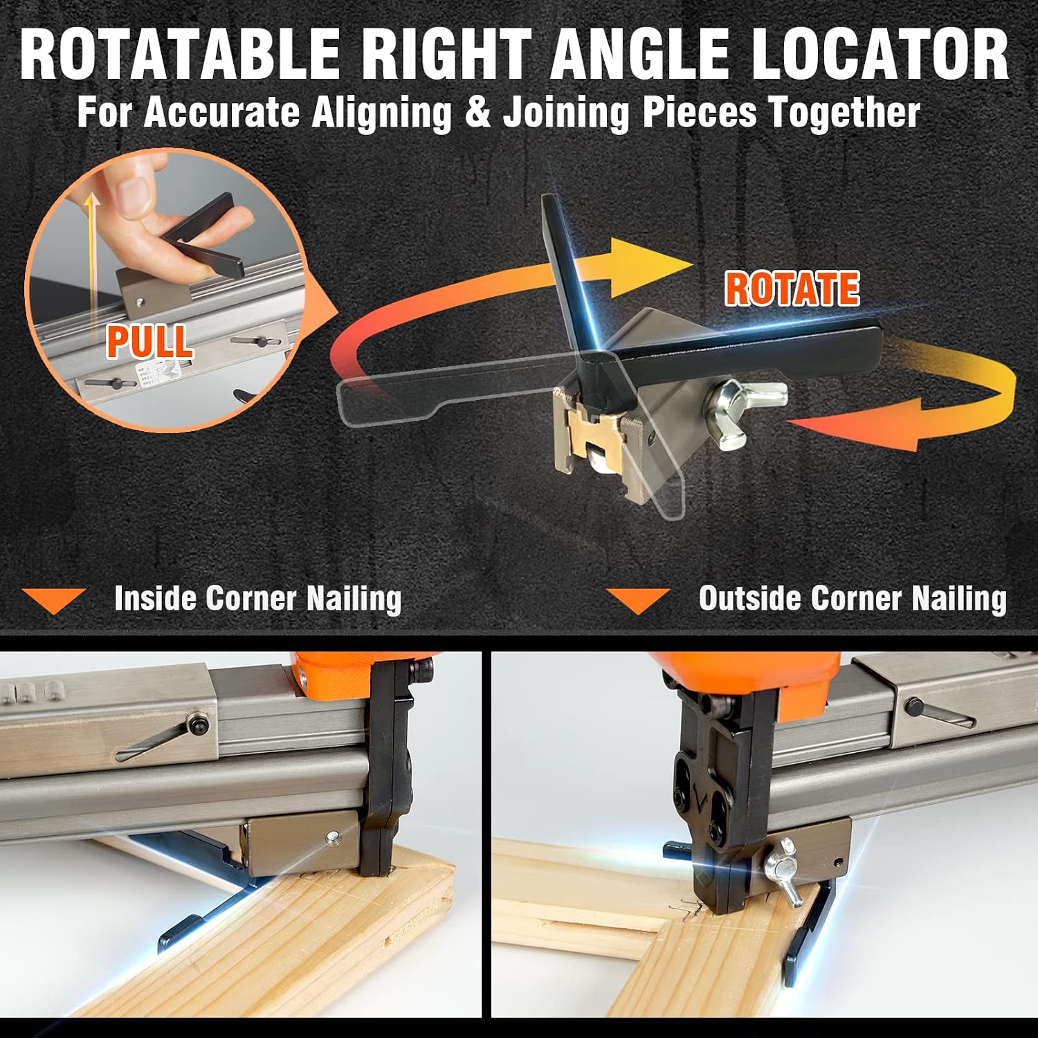 KAMSIN V1015 Pneumatic Picture Frame V Nailer with 4,000PCS of 7 MM V-Nails, 30 Gauge Picture Frame Stapler Air Power Wood Joiner