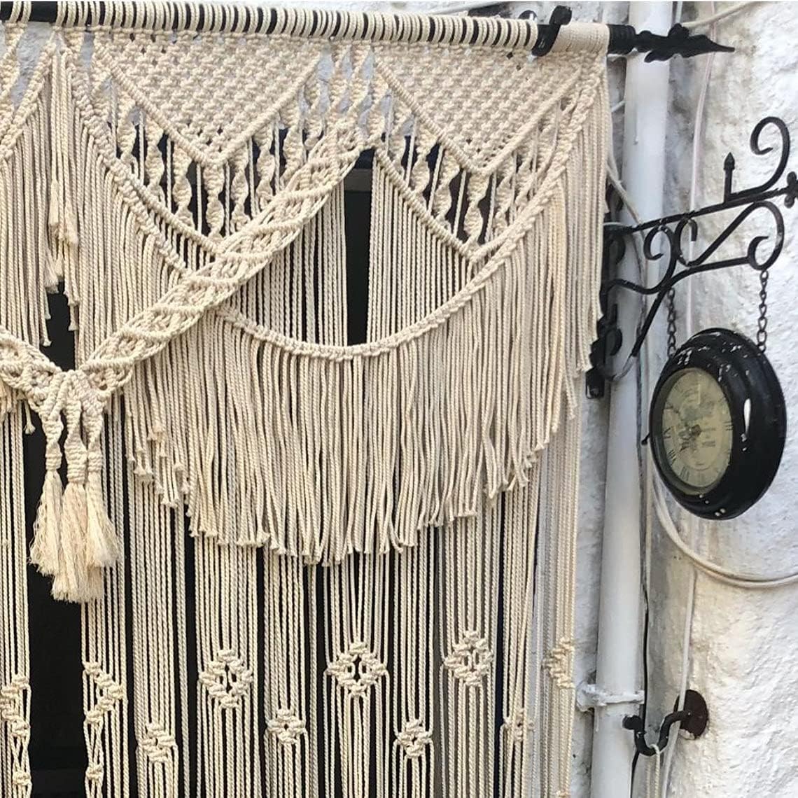 American Knit Bohemian Macrame Wedding Backdrop Decor Boho Chic Macrame Wall Hanging & Arch 70' W x 85' L