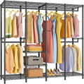 VIPEK V40 Medium Clothes Rack, 900lbs Capacity Sturdy Metal Garment Rack, Clothing Rack with 6 Shelves & 4 Hang Rods, Adjustable Open Wardrobe Closet Organizer for Bedroom/Apartment/Retail, Black