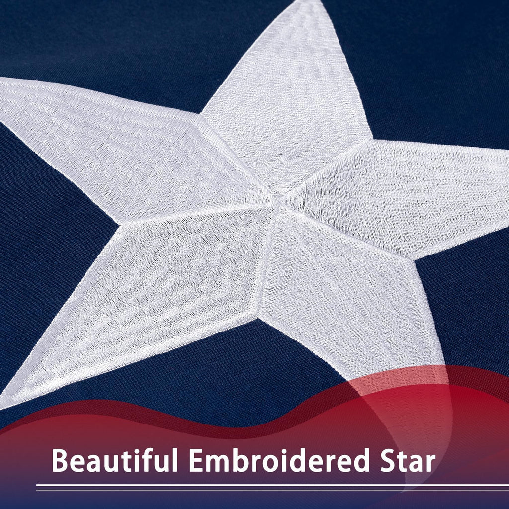 American Flag 12X18 ft Deluxe Super Tough Series, Heavy Duty Spun Polyester, 5 Brass Grommets, All Weather Large US Flag USA High Wind with Embroidered Stars, Giant Big Flags Outdoor Outside