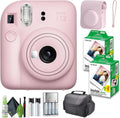 FUJIFILM INSTAX MINI 12 Film Camera Blossom Pink Bundle with Instant Film 40 Photo Sheets with Camera Case and Accessories Ideal Gift for Kids, Teenage Girl & Adults