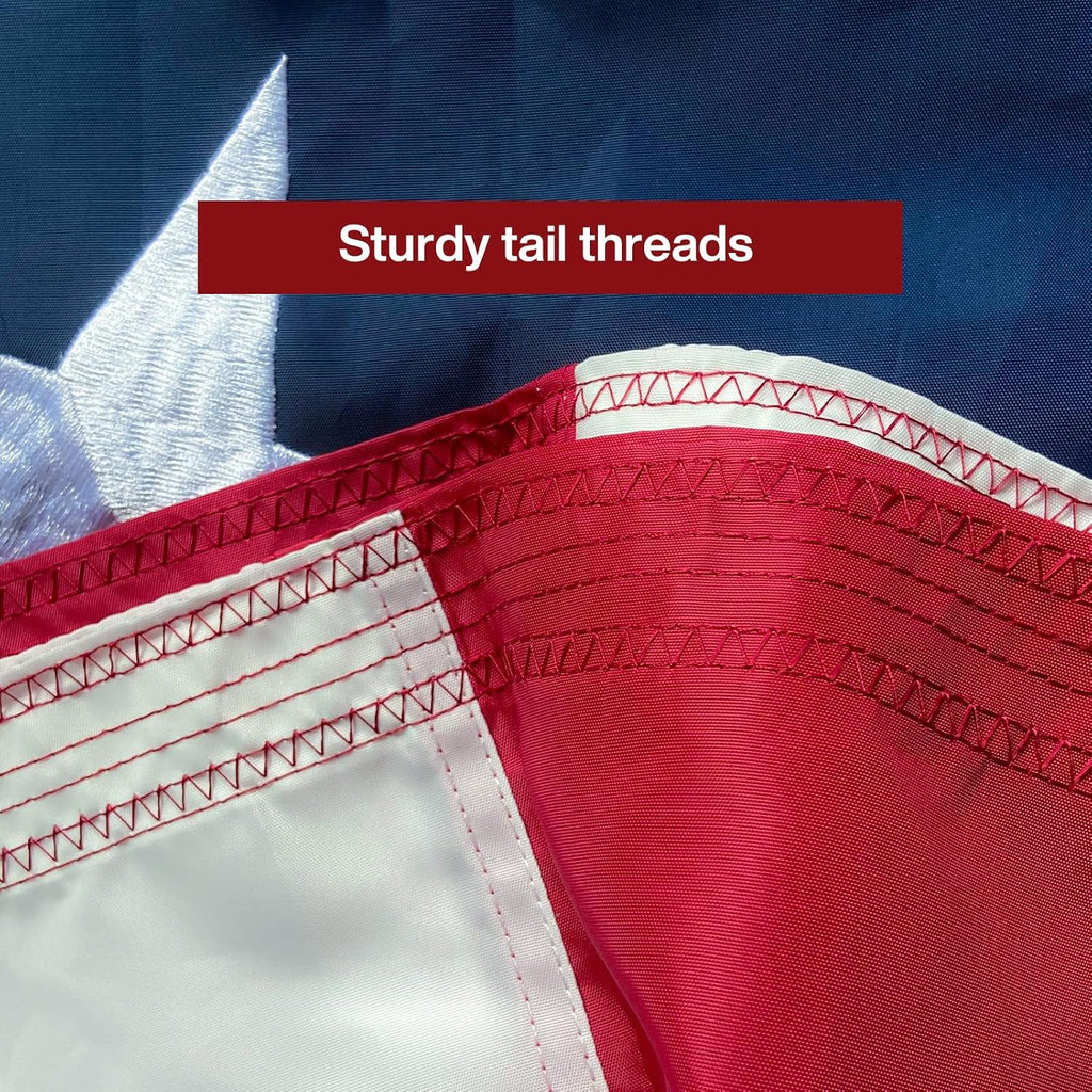 American Flag for Outside 12x18 ft, Embroidered Stars, Sewn Stripes, Brass Grommets Outdoor USA Flag Super Tough Tearproof Spun Polyester US Flag, Giant High Wind United States Flags