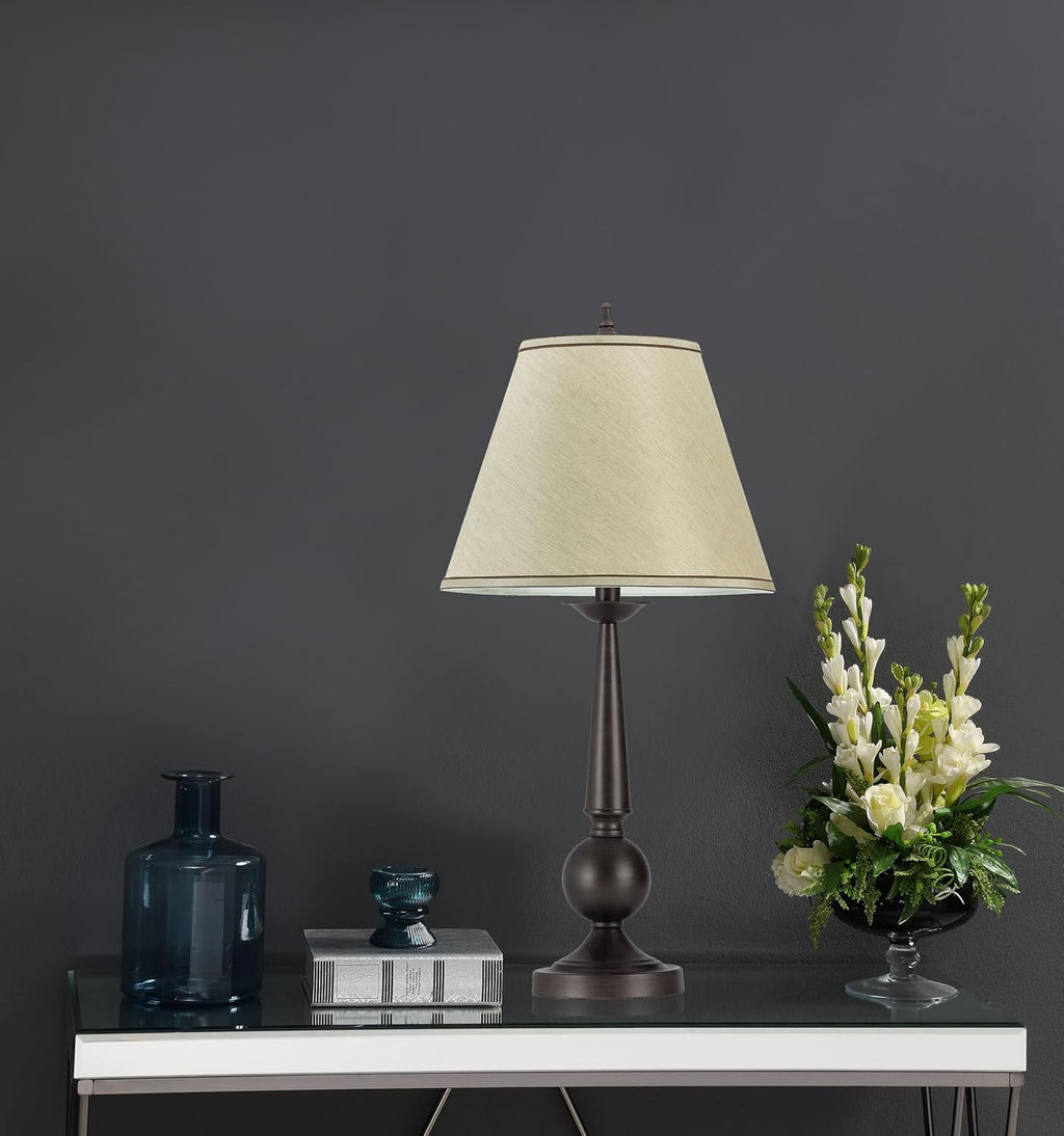 Coaster Home Furnishings - Ochanko - Metal & Fabric - Set of 2 27-Inch Table Lamps with Empire Shade and Column Base - Living Room and Bedroom - Bronze - 901254