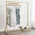 Gold Pipe Clothing Racks Freestanding, Modern Metal Clothes Rack Heavy Duty, Easy Assemble Clothing Rack for Hanging Boutiques and Bedroom 59' L