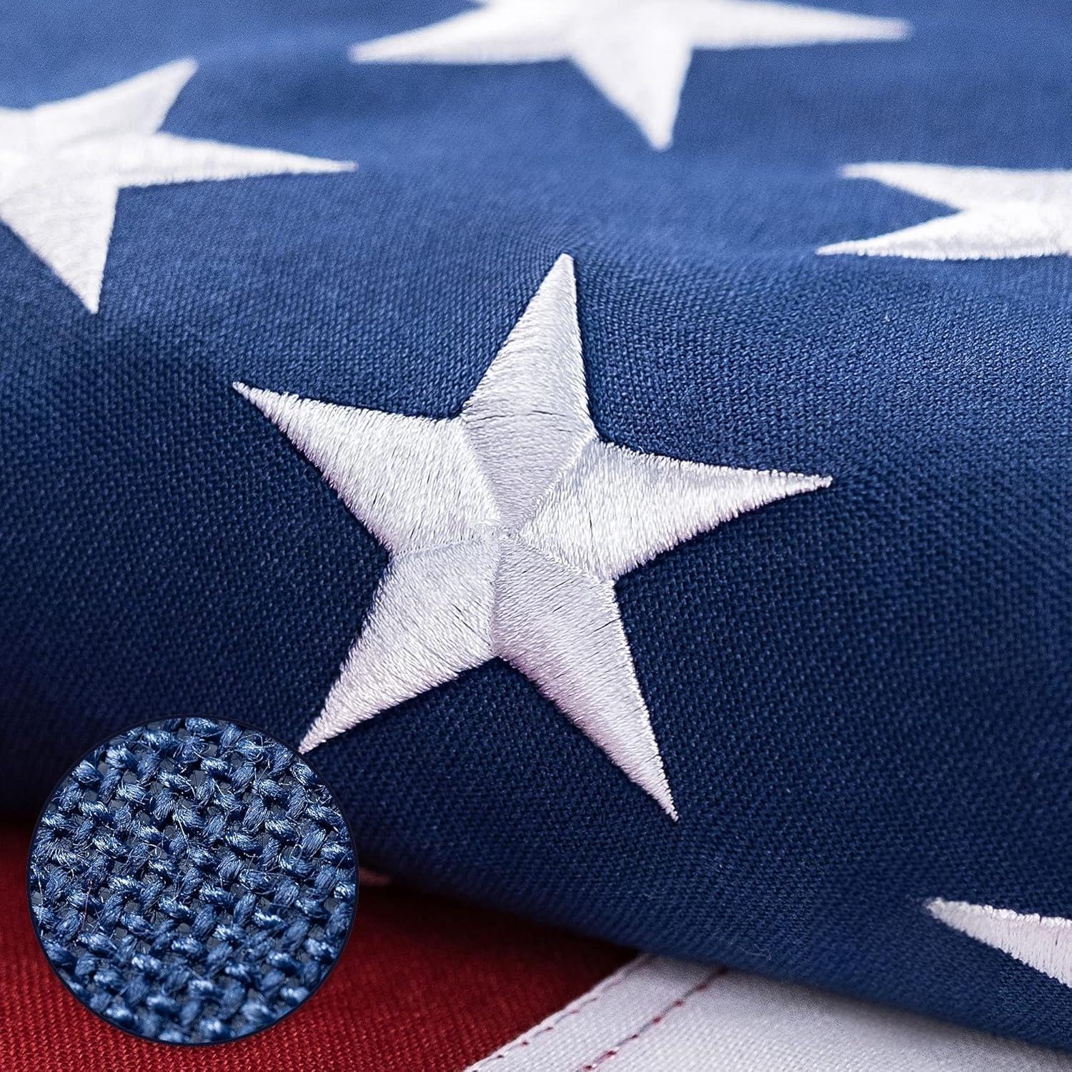 American Flag for Outside 12x18 Ft - TearProof Series Outdoor Use US Flags - Long Lasting, Fade Resistant - Thick Spun Polyester USA Banner - High Wind United States Flag - Embroidered Stars, Sewn Stripes, Brass Grommets