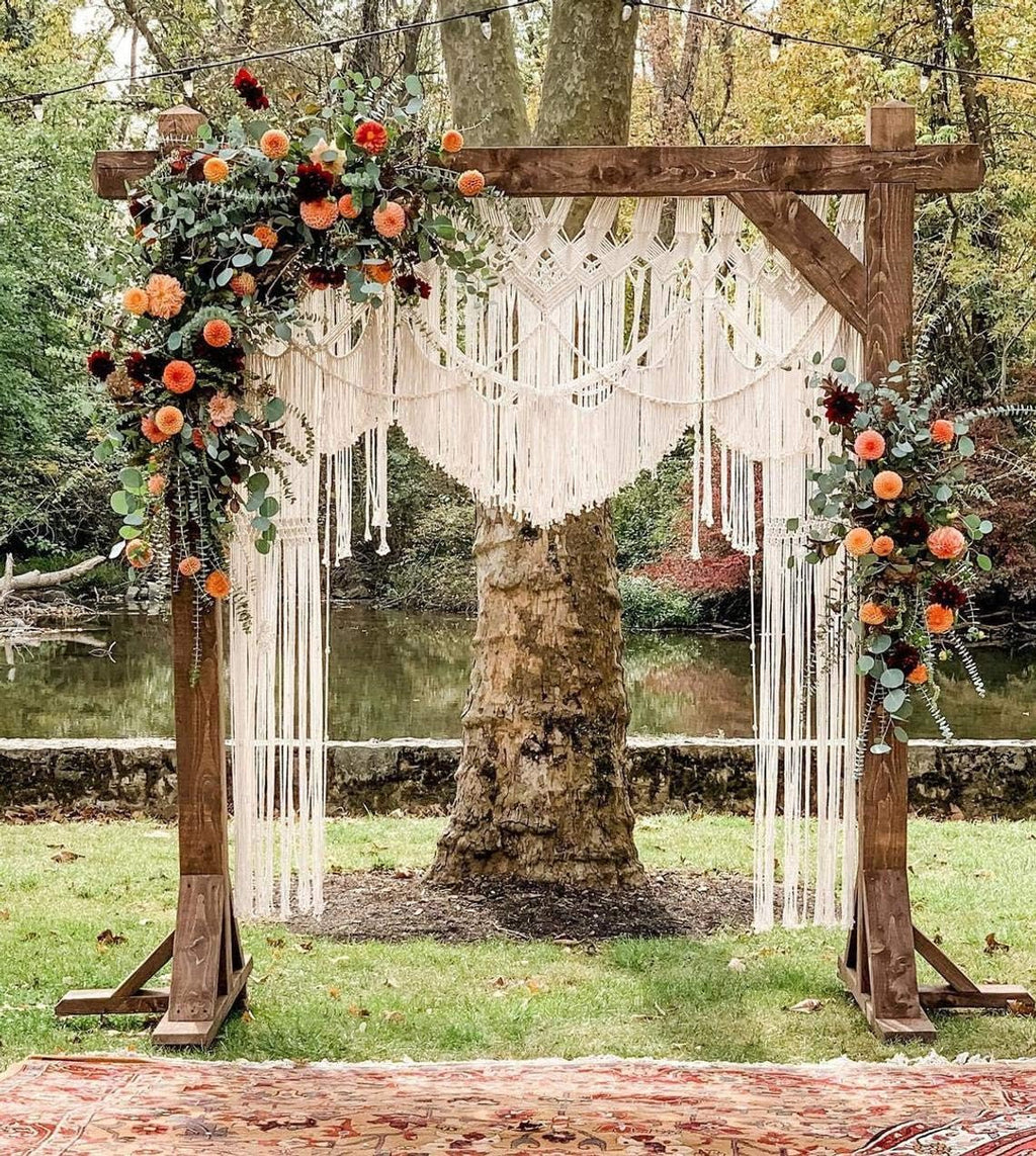 Latest Handmade Macrame Wall Decor Hanging - Bohemian Home Geometric Art Decor - Macrame Curtain-Macrame Wedding Backdrop for Christmas & Decorations (W 75 X L 85)