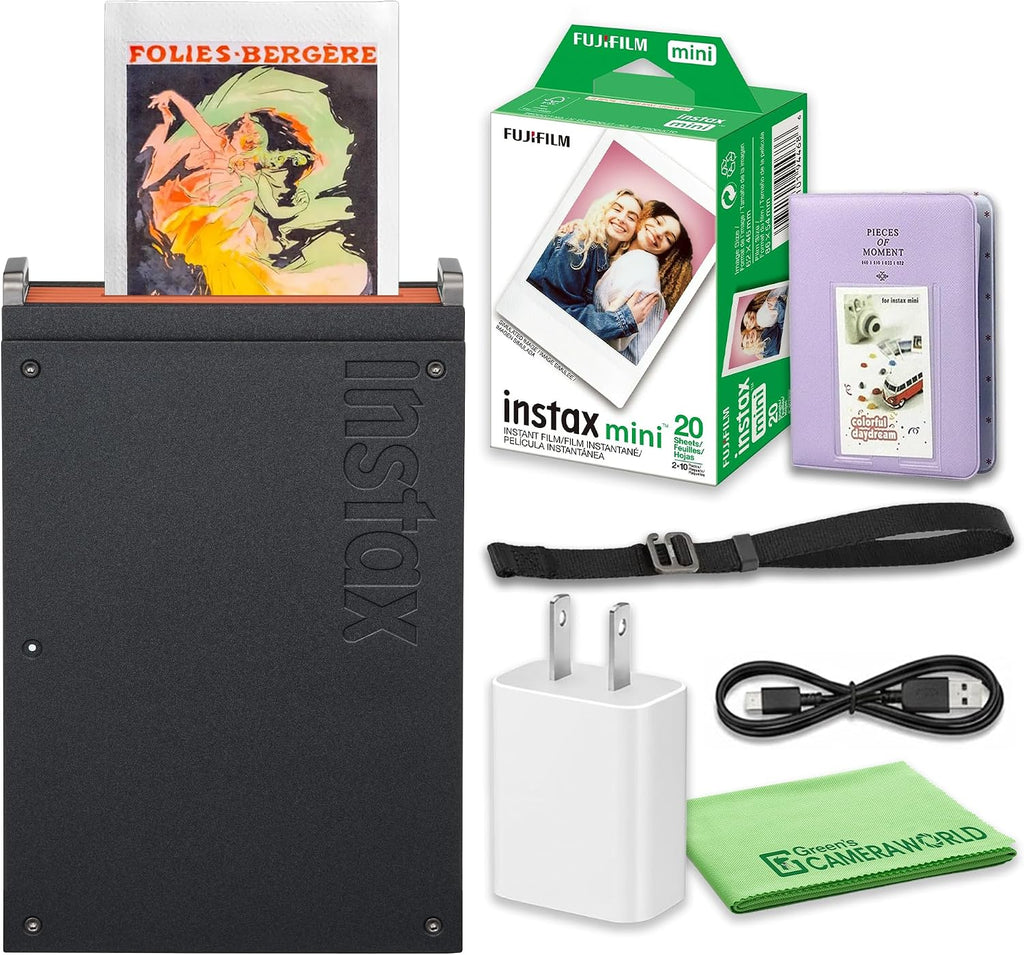 Fujifilm instax mini Link+ Portable Smartphone Printer Starter Bundle with Photo Album, Charger and 20-Photo Instax Mini Film Pack