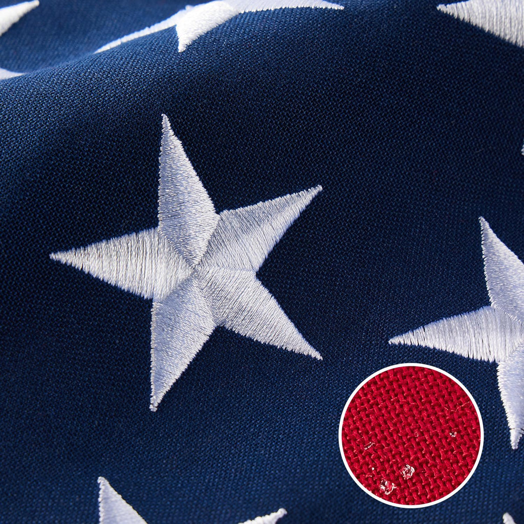 American Flag 10x15 ft Heavy Duty TearProof Series, All Weather High Wind US Flag, Premium Spun Polyester with Embroidered Stars, Sewn Stripes, Brass Grommets for Outdoor Use