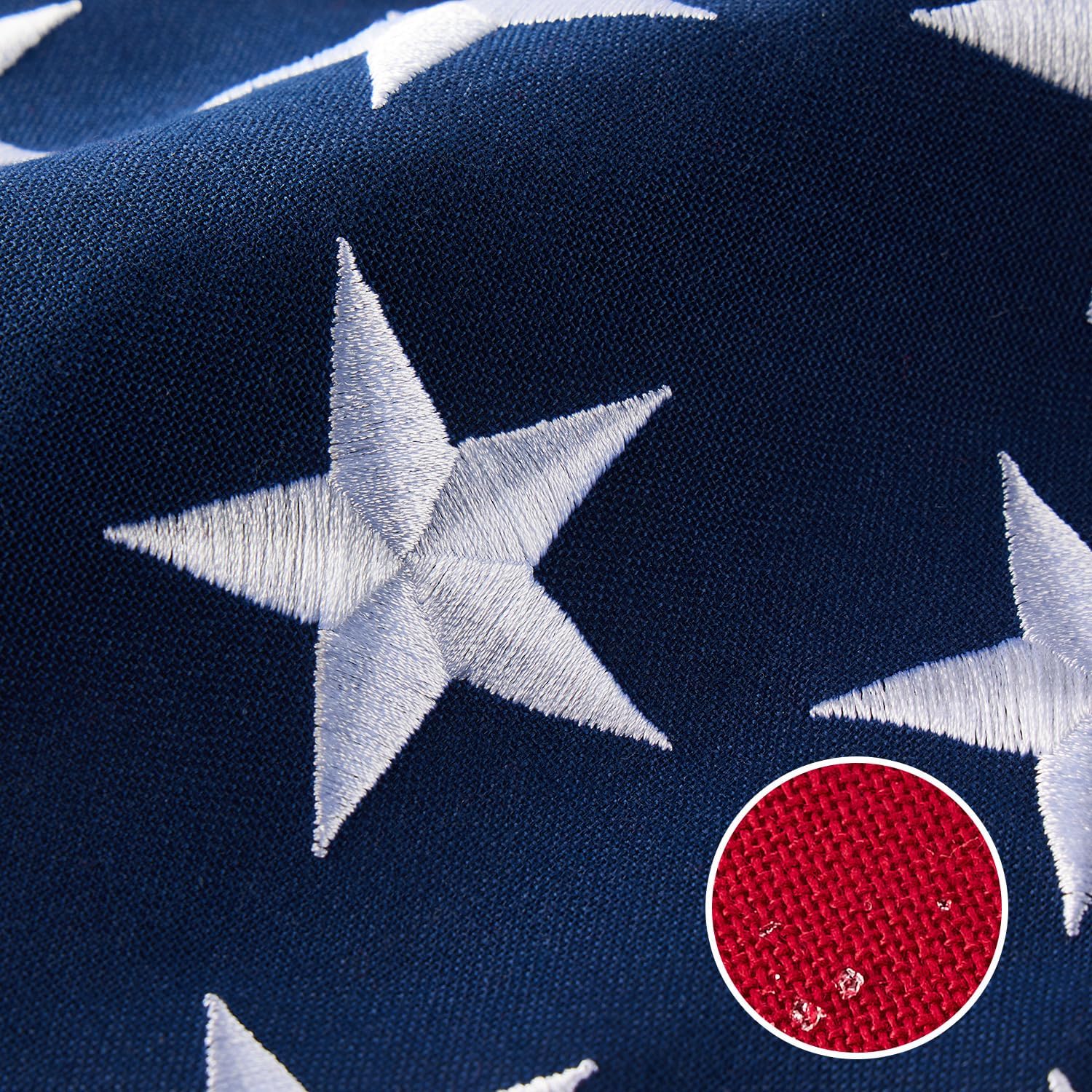 American Flag 10x15 ft Heavy Duty TearProof Series, All Weather High Wind US Flag, Premium Spun Polyester with Embroidered Stars, Sewn Stripes, Brass Grommets for Outdoor Use