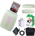 Fujifilm INSTAX MINI Link 3 Smartphone Printer (Sage Green) + Travel Bag Small INSTAX MINI Instant Film (20 Sheets) + USB Power Charging Adapter + Diginerds Microfiber Cleaning Cloth