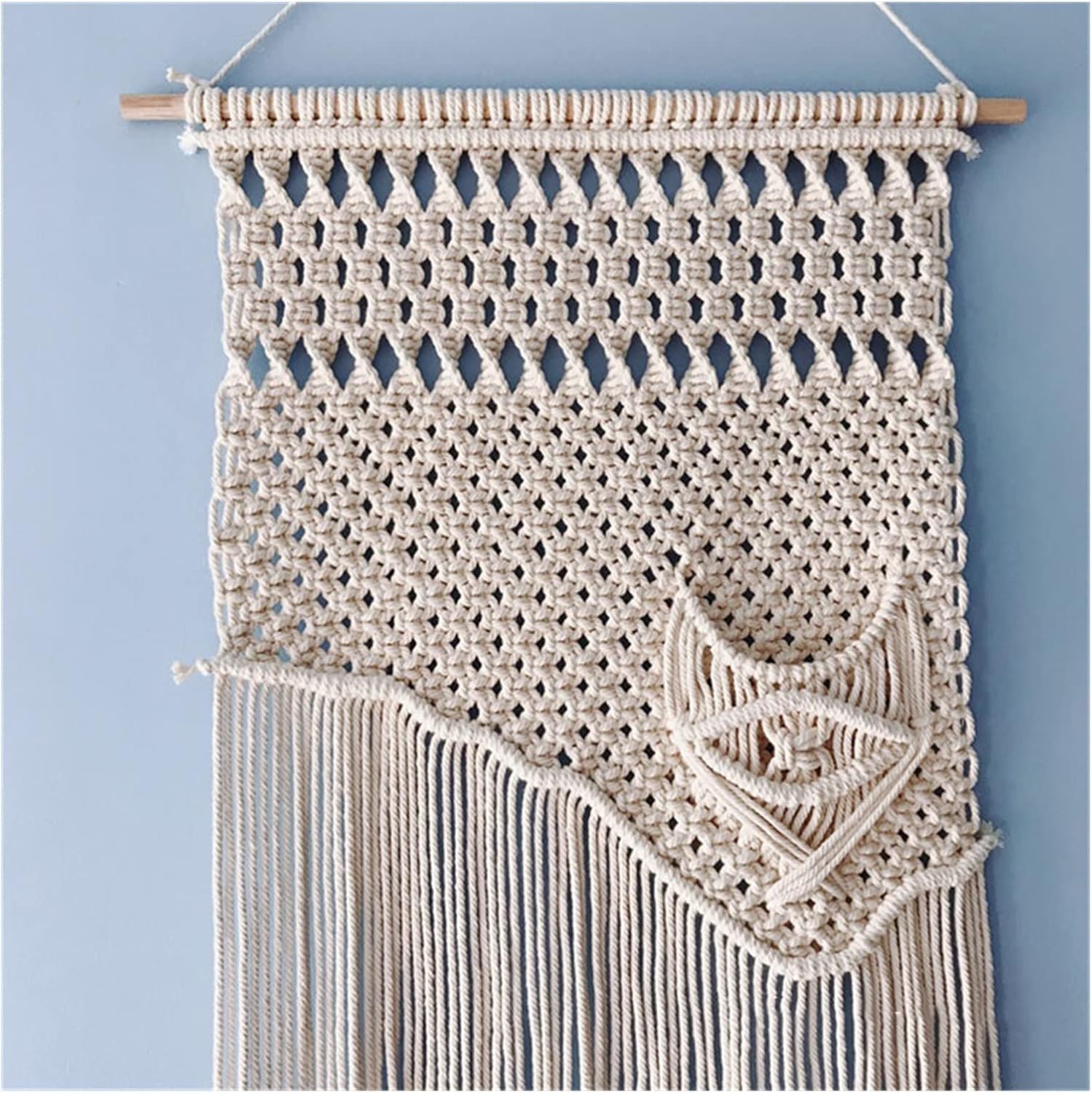 Tapestry Macrame Wall Hanging Tapestry Bohemian Crafts Home Bedroom Decoration Handwoven Tapestries (OneColor 50x70cm)