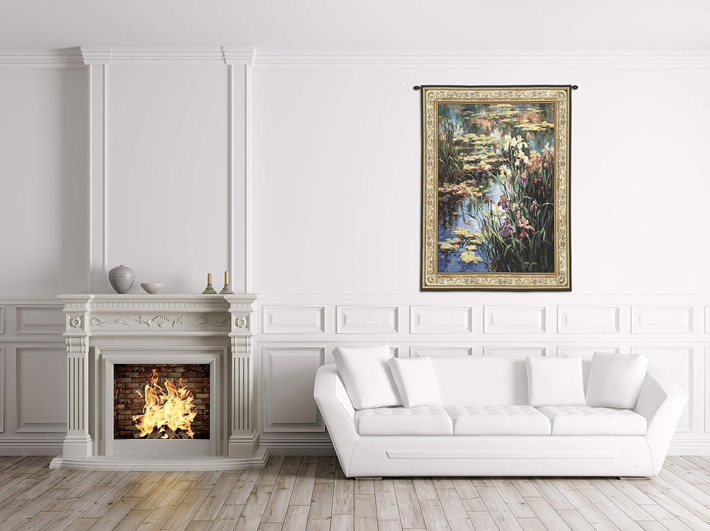 Summer Lily by Vail Oxley | Woven Tapestry Wall Art Hanging | Impressionist Floral Theme | 100% Cotton USA Size 53x42