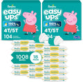 Pampers Easy Ups Pull On Training Underwear Girls, 4T-5T, 2 Month Supply (2 x 104 Count) with Sensitive Water Based Baby Wipes 12X Multi Pack Pop-Top and Refill (1008 Count)