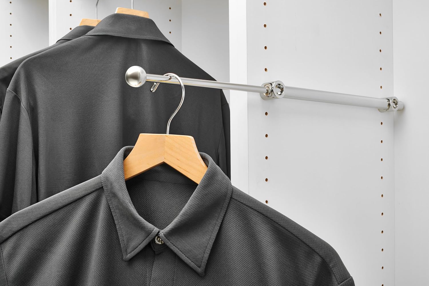 Rev-A-Shelf 14' Pull Out Valet Rod, Extendable Sliding Clothes Storage Hanging Rack with Mounting Hardware, Chrome, CVR-14-CR (4 Pack)