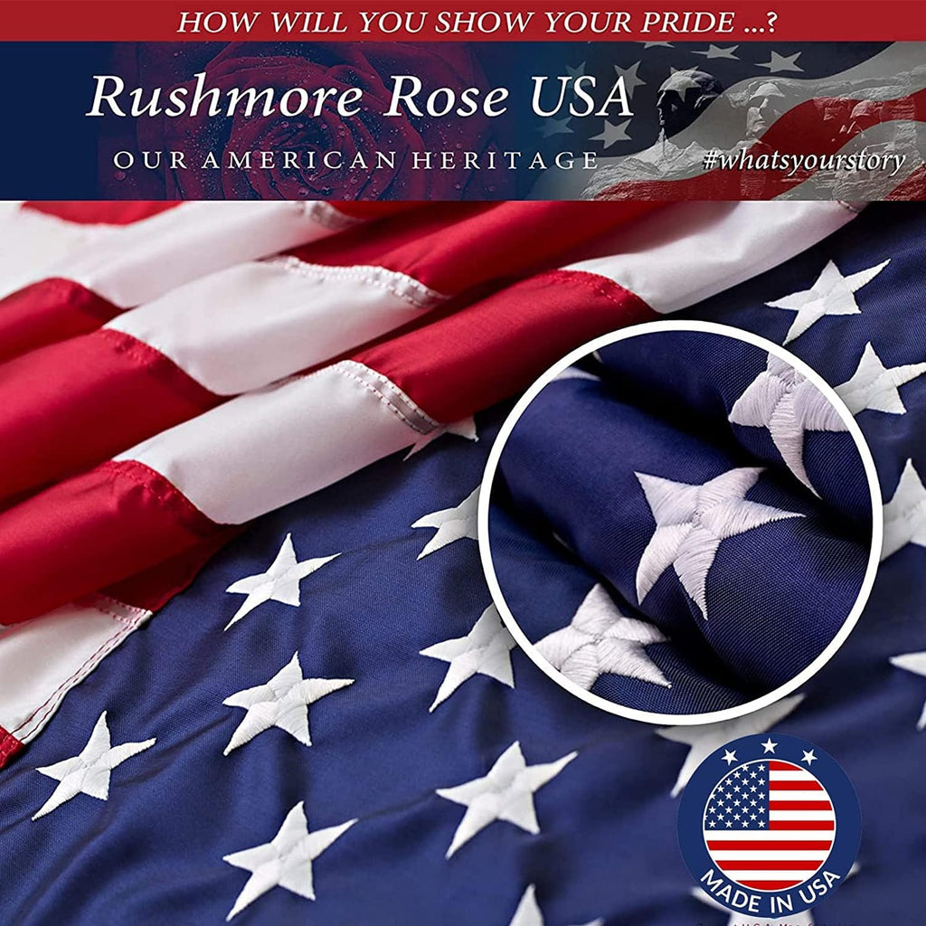 Large American Flag for Outside 12x18 | American Flag 100% Made in USA-not imported -US Flag Heavy Duty Outdoor with Embroidered Stars and Sewn Stripes Outdoor Flag for High Wind - FMAA Certified