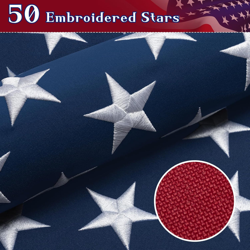 GYaozii 10x15Ft American Flags for Outside, Heavy Duty Spun US Flag | High Wind Resistant, WaterProof and Longest Lasting USA Flag with Embroidered Stars, Sewn Stripes, Brass Grommets