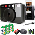 Leica Sofort 2 Hybrid Instant Photo Film and Digital Camera (Black) (19190) with LCD Display Bundle with Fujifilm Instant Film 60 Sheets + 128 GB Memory Card + Bag + Cleaning Kit