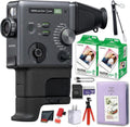 FUJIFILM instax mini Evo Cinema Hybrid Instant Camera Bundle, 3-in-1 Instant Camera Smartphone Printer Video Camera, Gen Dial Effects, Viewfinder & Grip + 40-Photo Instax Mini Film + More