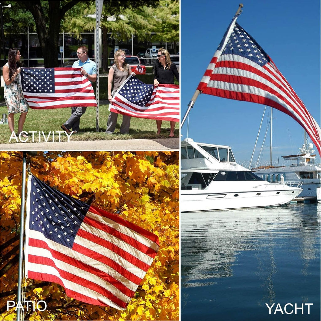 Giant 12x18 FT American Flag for Outside, Extra Large Outdoor US Flag, 420D Heavy Duty Polyester, Embroidered Stars, Sewn Stripes, Brass Grommets, UV Fade Resistant All Weather Flag for High Winds