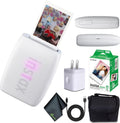 Fujifilm INSTAX MINI Link 3 Smartphone Printer (Clay White) + Travel Bag Small INSTAX MINI Instant Film (20 Sheets) + USB Power Charging Adapter + Diginerds Microfiber Cleaning Cloth