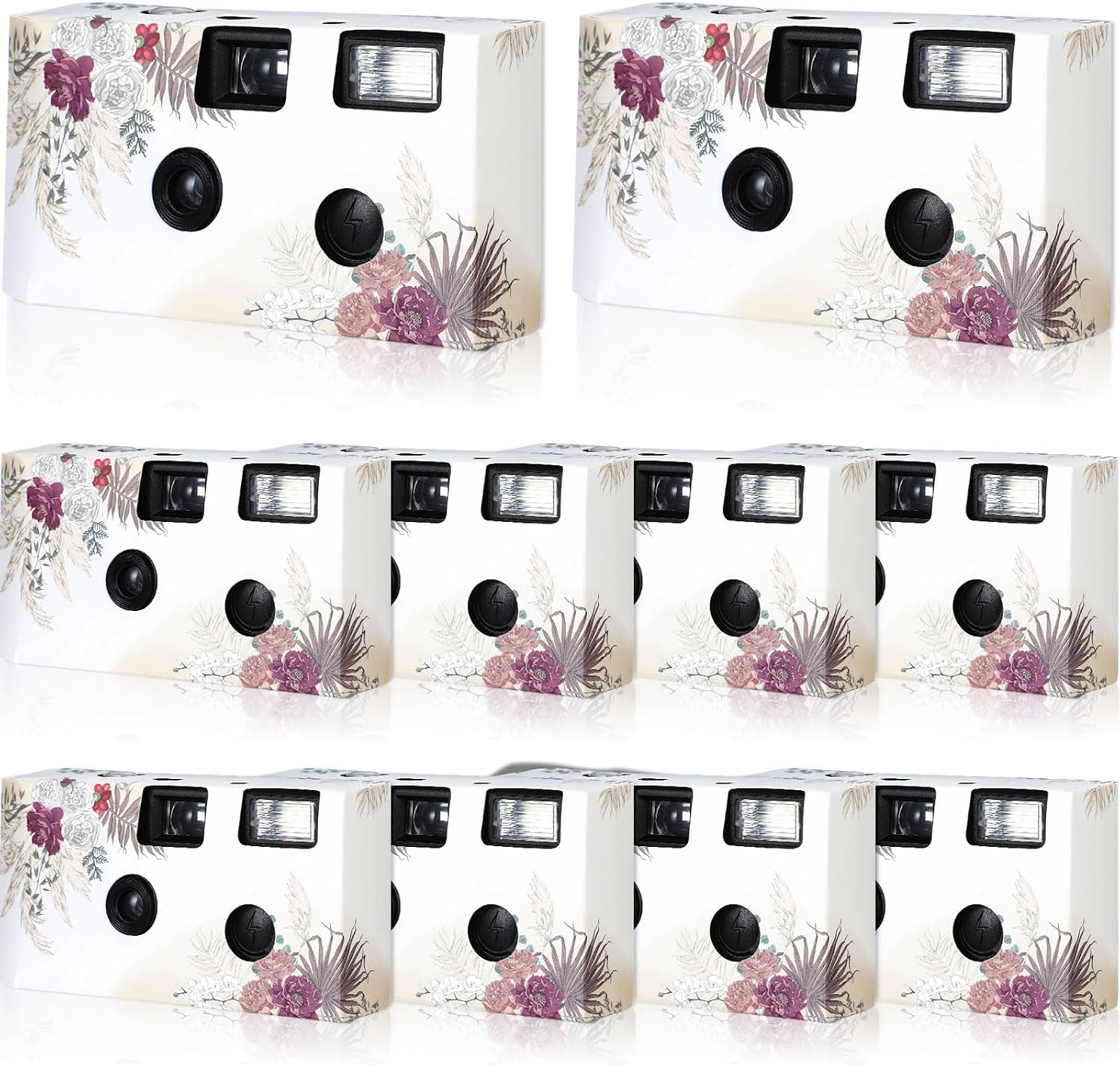 Zhengmy 10 Pack Disposable Camera Bulk for Wedding, 35mm Single Use Camera Bulk with Flash One Time for Gathering Wedding Travel(Bohemian,Colorful Film)