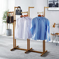 Heavy-Duty Metal Garment Rack 6 Way Clothing Rack Adjustable Height Floor Standing Shirt Racks, Square Tubing Portable Display Rack for Hanging Clothes,Gold