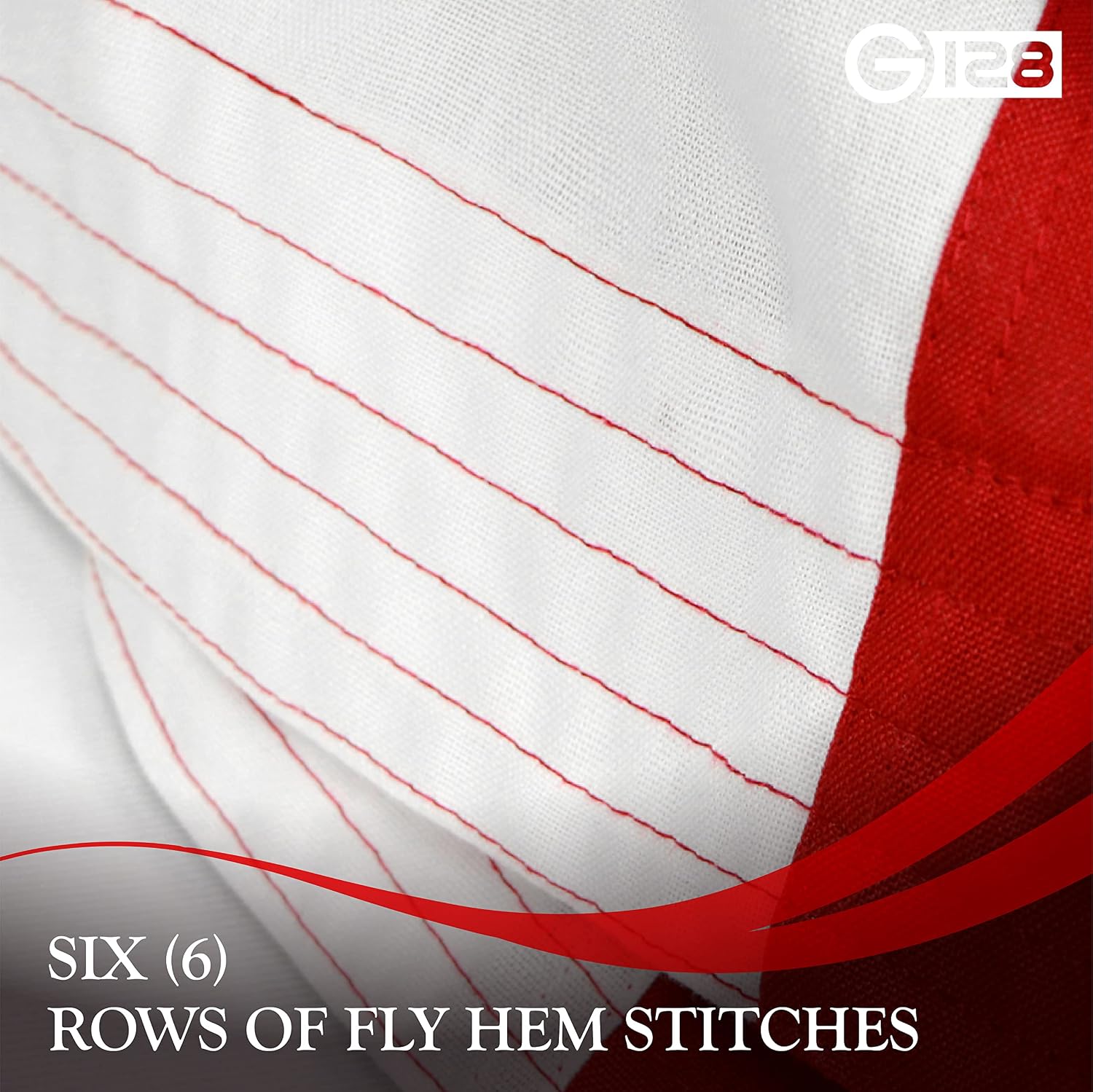 G128 8x12 Ft American Flag Deluxe TearProof Series, Featuring Super Tough Spun Polyester, Embroidered Stars, Sewn Stripes