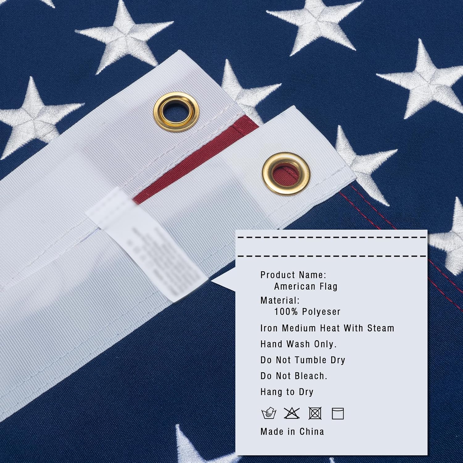 American Flag 10x15 Ft for Outside Longest Lasting- Ultra Durable, Tear-Proof Heavy Duty Spun Polyester US USA Flags - Fade Resistant, Embroidered Stars, Sewn Stripes, Brass Grommets - Outdoor Decor