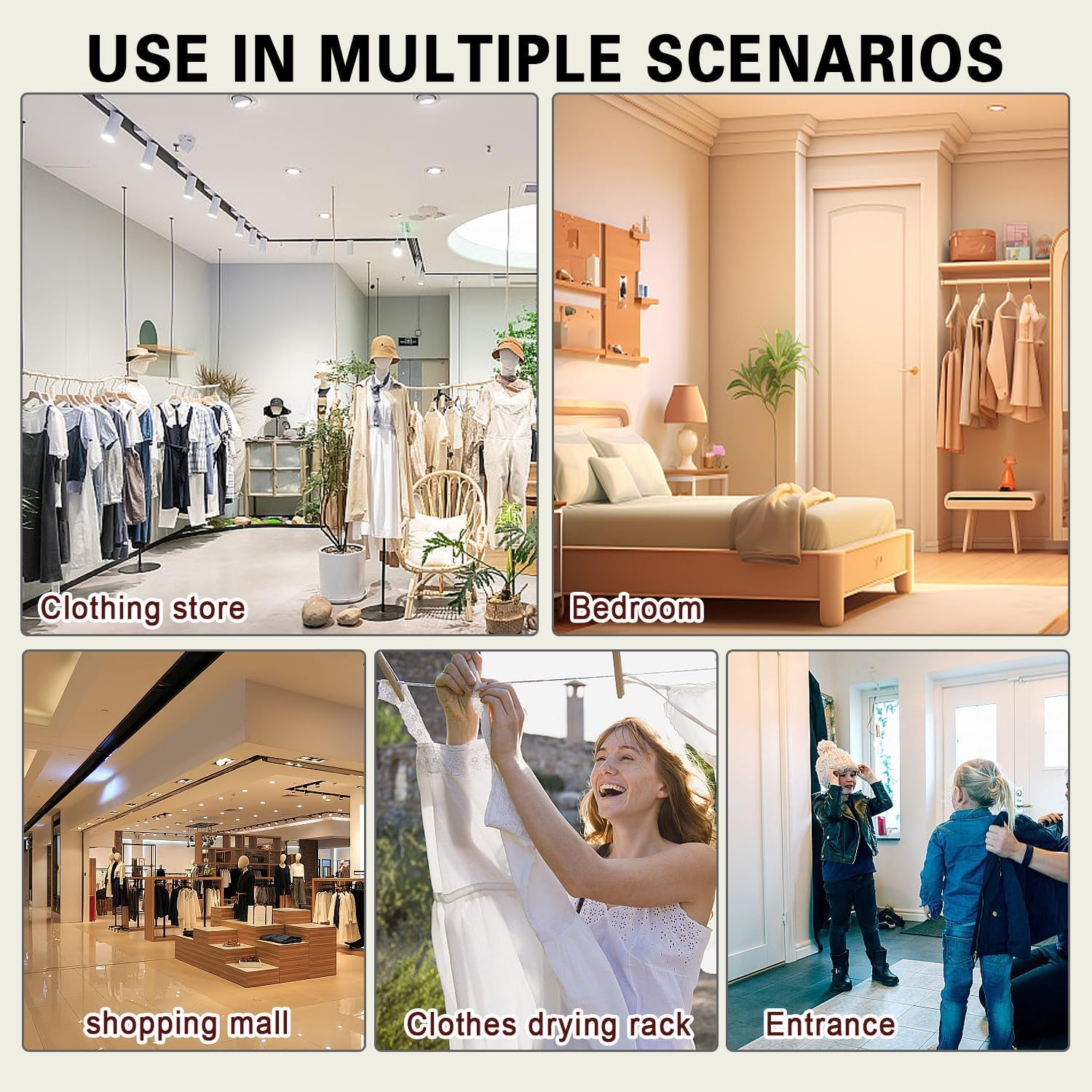 Floor Standing Clothes Hanging Rack, Commercial Round Clothes Rack, Freestanding Hanger Organizer, lothes Boutique Display Racks Display Racks for Hanging Clothes,Silver